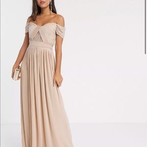 ASOS Pleated Champagne Maxi